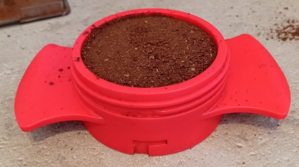 Tamped coffee filter basket