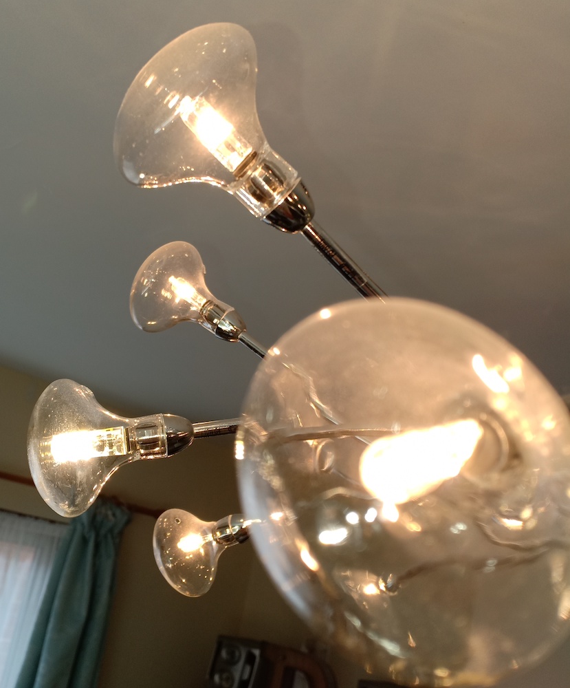 Warm white LED bulb (far left)