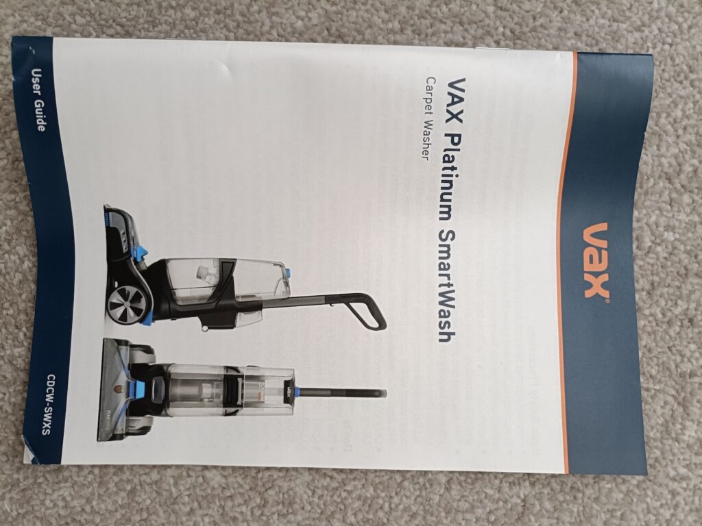Vax Platinum SmartWash instruction manual