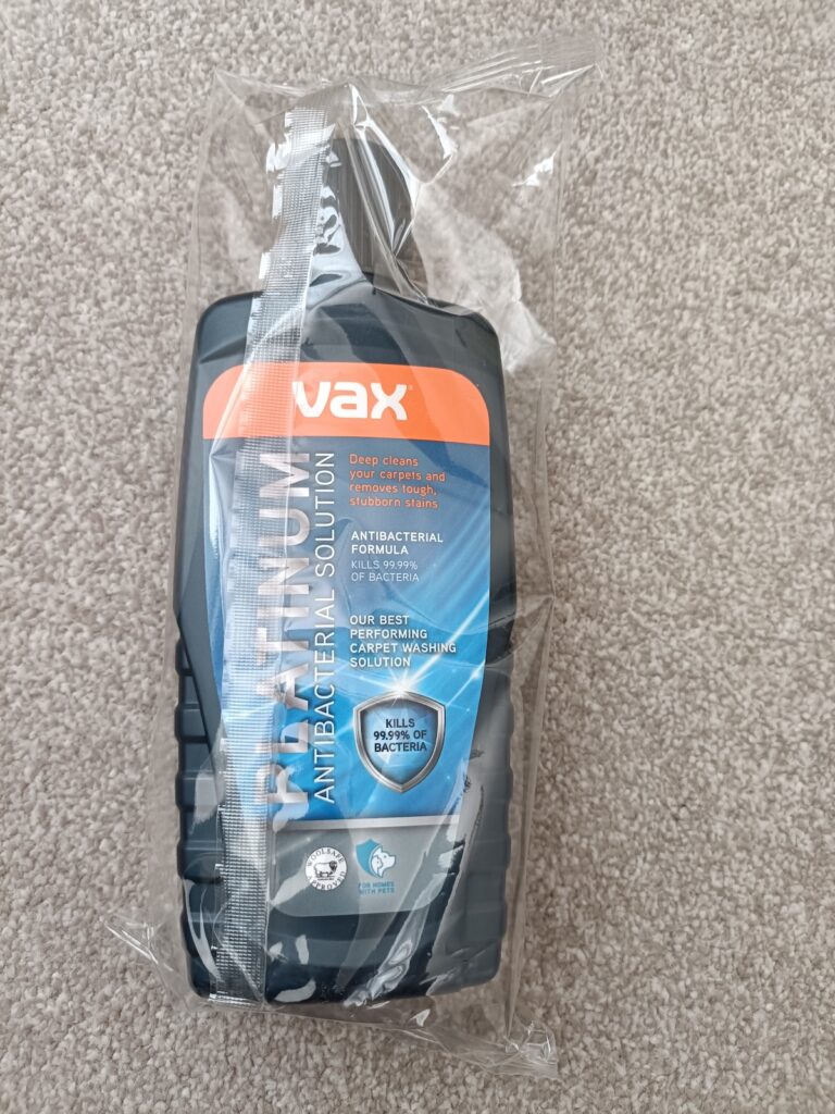 Vax Platinum Antibacterial carpet cleaner solution